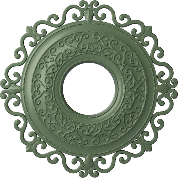 Ekena Millwork Orrington Ceiling Medallion (Fits Canopies up to 6 1/4"), 22"OD x 6 1/4"ID x 1 3/4"P, Athenian Green CM22ORAGF - main